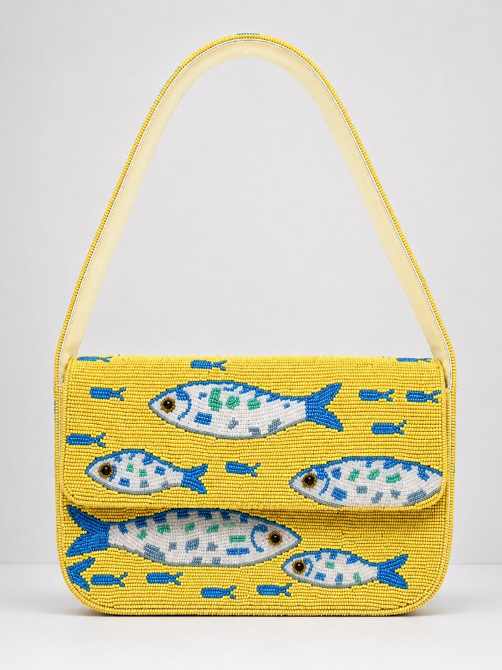 Beaded Yellow Fish Shoulder Bag | Beaded Summer Shoulder Purse